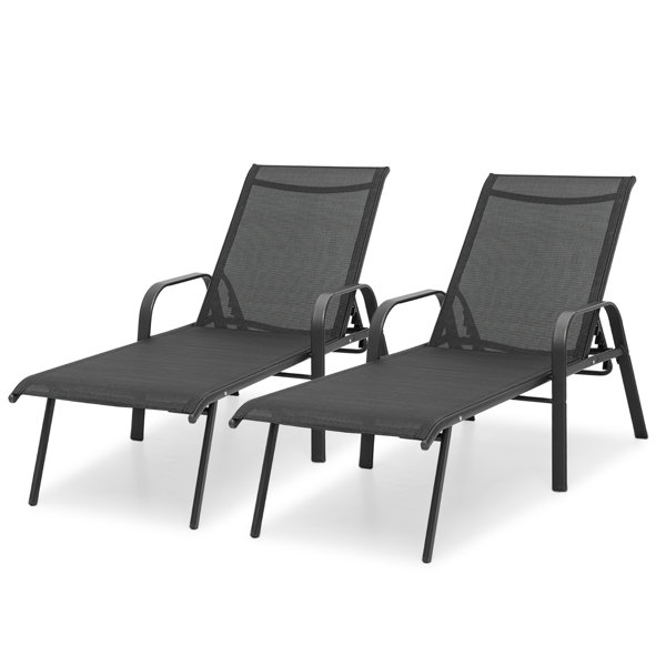 Ebern Designs Outdoor Patio Lounge Chairs with Adjustable Backrest